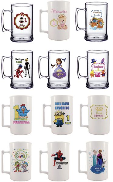 Lembrancinhas de aniversario Infantil Caneca de Acrílico Personalizada